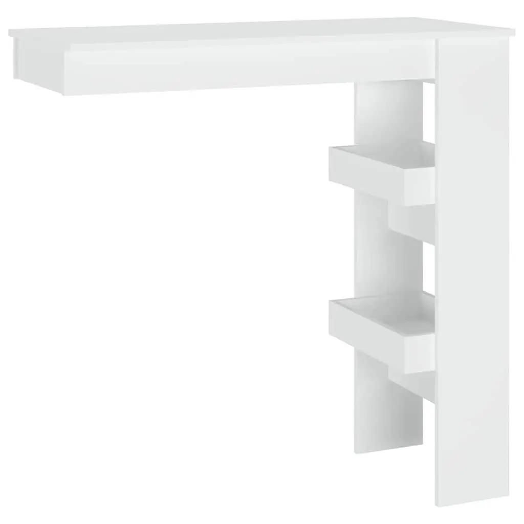 Wall Bar Table White Kitchen Dining Storage Compartments Standing Furniture