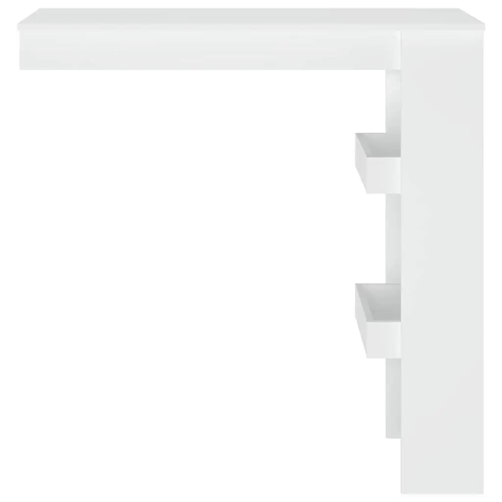 Wall Bar Table White Kitchen Dining Storage Compartments Standing Furniture