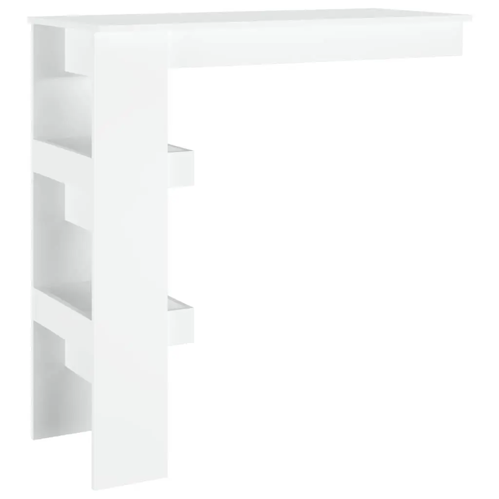 Wall Bar Table White Kitchen Dining Storage Compartments Standing Furniture