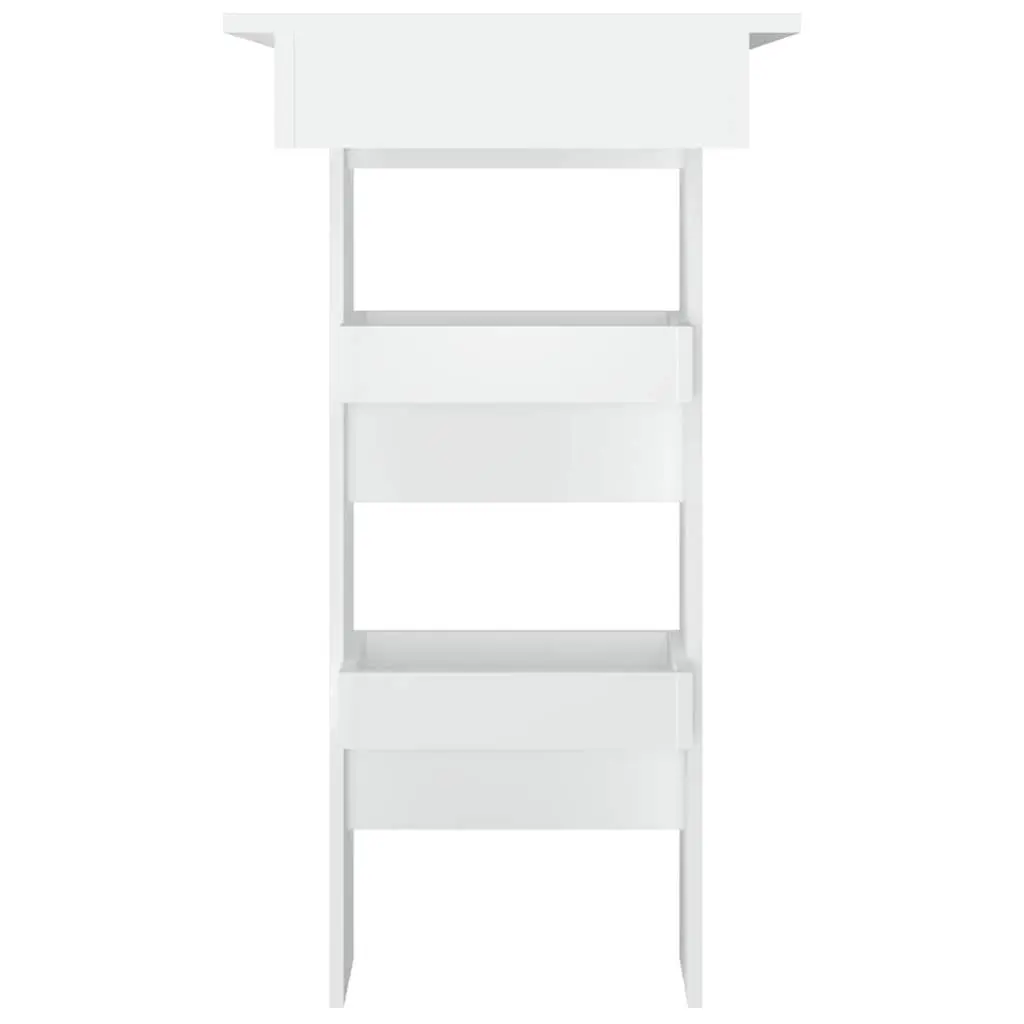 Wall Bar Table White Kitchen Dining Storage Compartments Standing Furniture