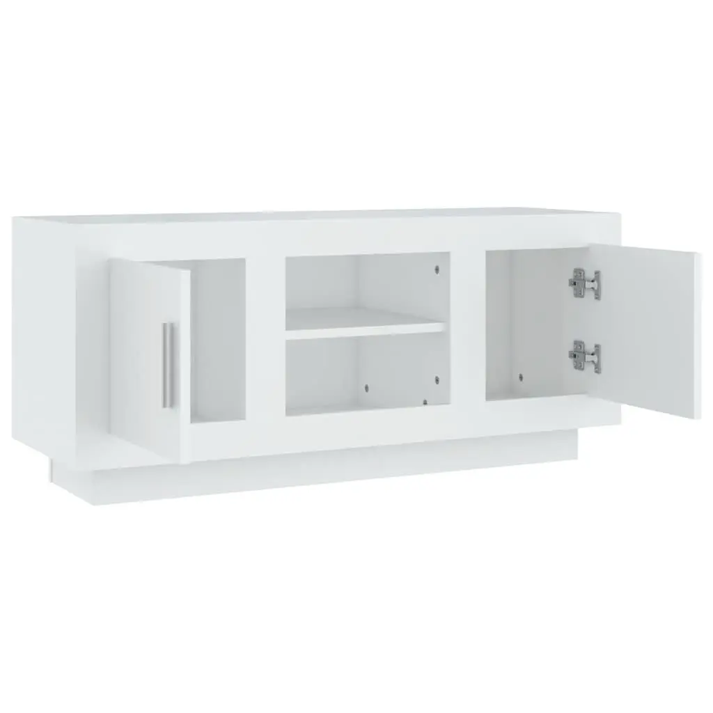 TV Cabinet White 102x35x45 cm Engineered Wood Stereo Storage Unit