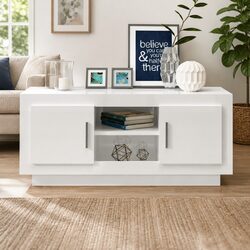 Versatile White High Gloss TV Cabinet for Media Needs