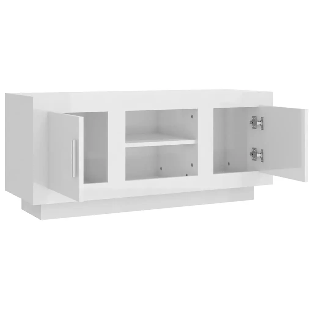 White High Gloss TV Cabinet for Media Needs