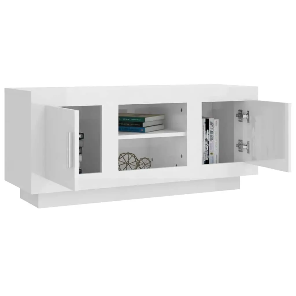 White High Gloss TV Cabinet for Media Needs
