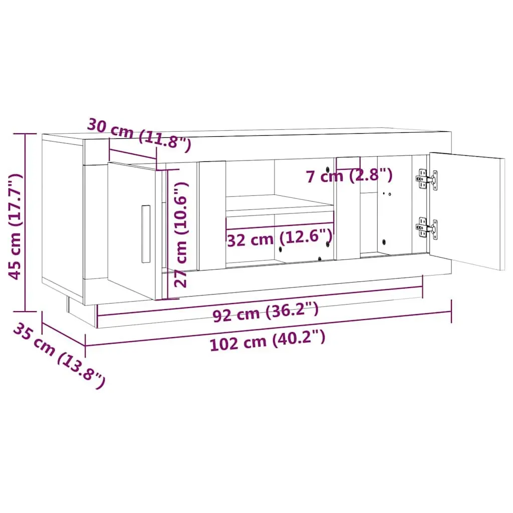 White High Gloss TV Cabinet for Media Needs