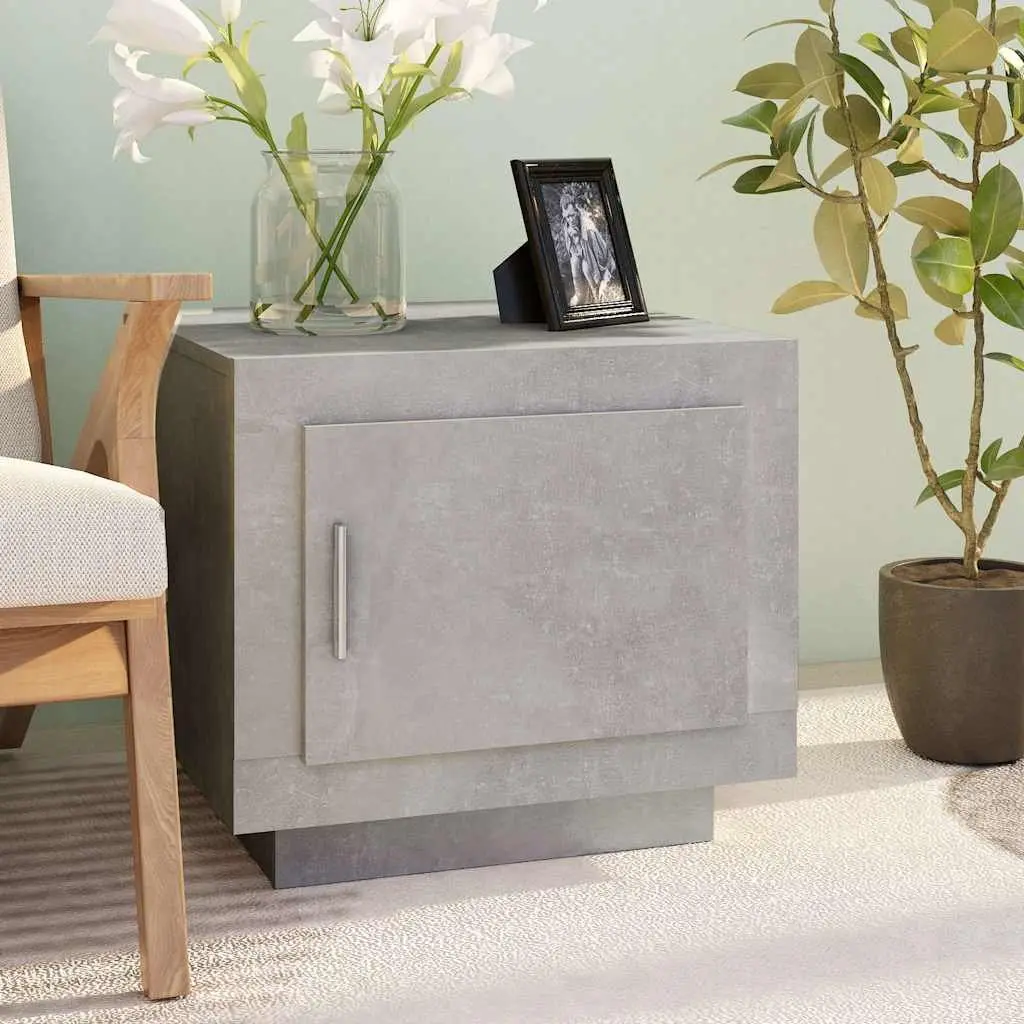 Coffee Table Grey 51x50x45 cm Storage Door Accent Home Furniture Couch Side