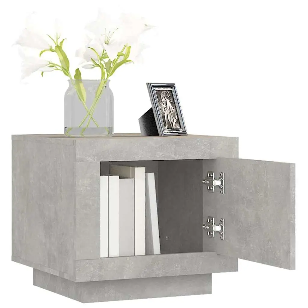 Coffee Table Grey 51x50x45 cm Storage Door Accent Home Furniture Couch Side