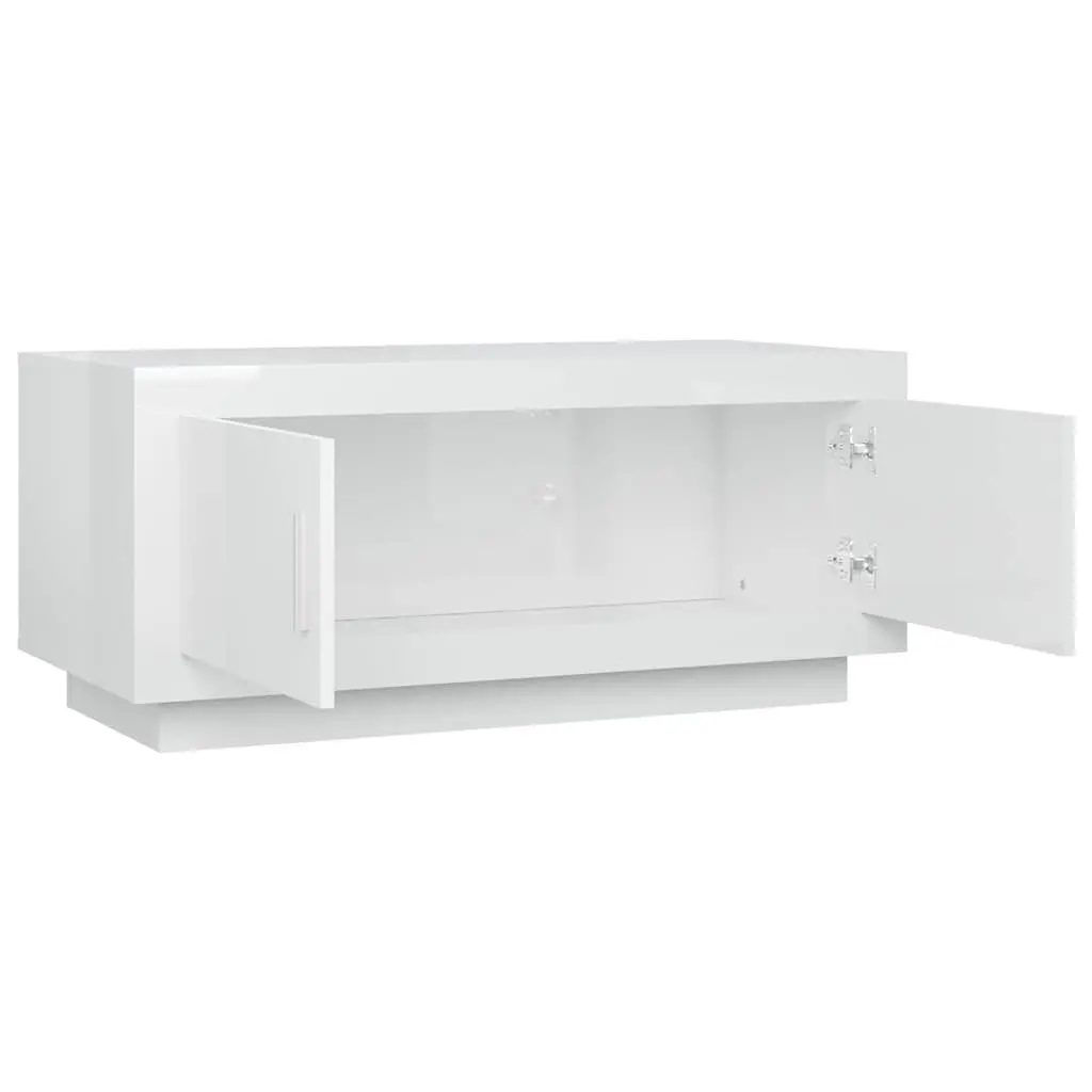 Coffee Table Storage 2 Door White High Gloss Living Room Furniture 102 x 50 x 45 cm