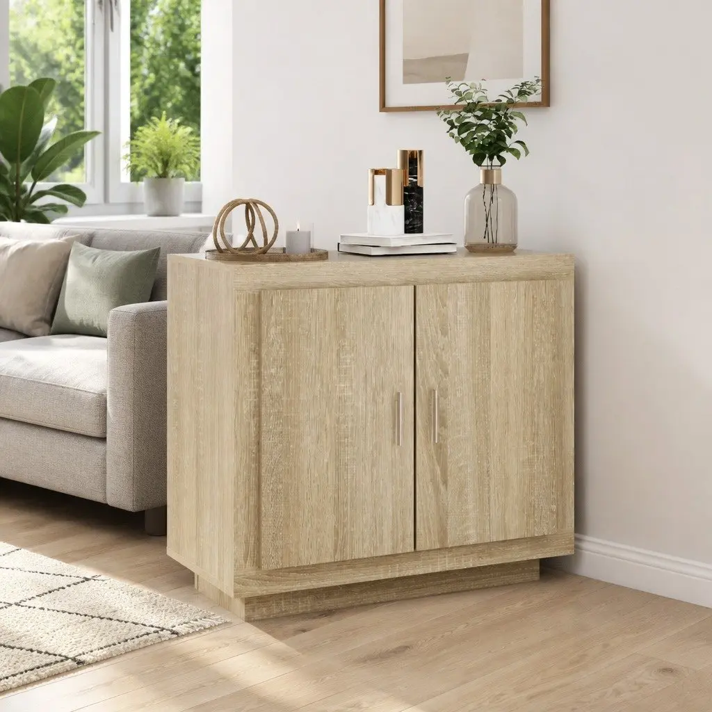 Sideboard Sonoma Oak 80x40x75 cm Engineered Wood Storage Cabinet Buffet