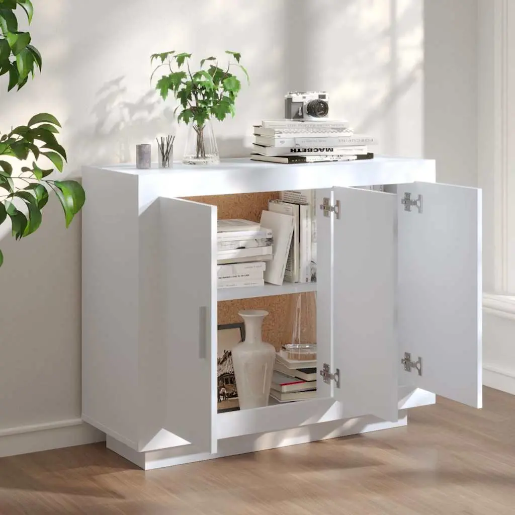 Sideboard Storage Cabinet Living Room Bedroom 92 x 35 x 75 cm White