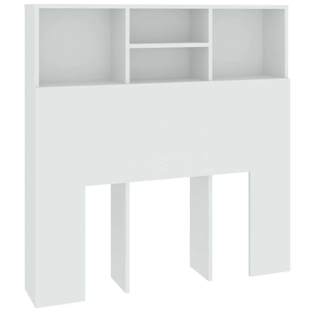 Headboard Cabinet White 100cm Wall-mounted Bedroom Storage Bookcase Compartments