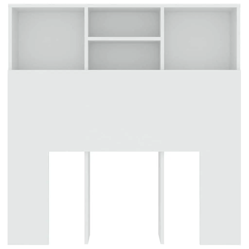 Headboard Cabinet White 100cm Wall-mounted Bedroom Storage Bookcase Compartments