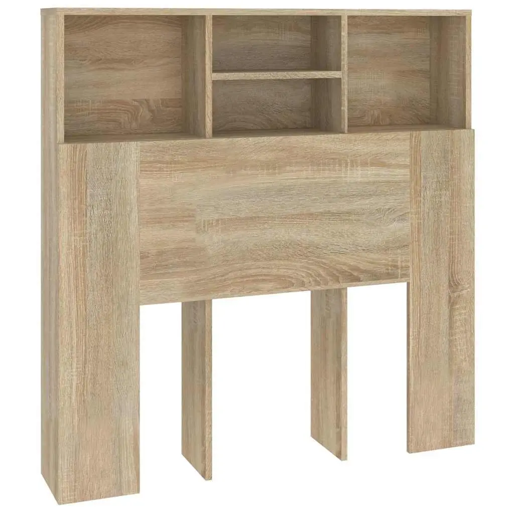 Headboard Cabinet Bedroom Storage 100cm Brown