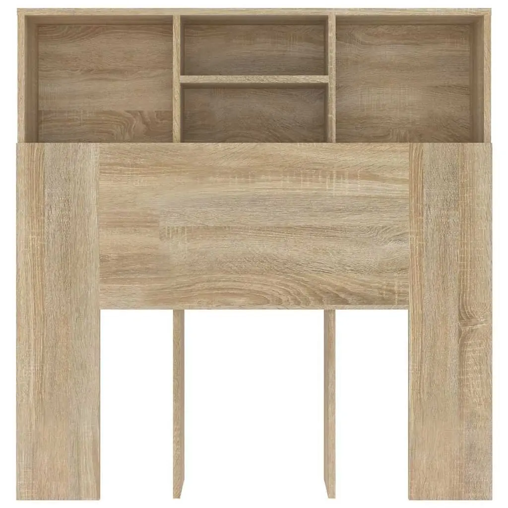 Headboard Cabinet Bedroom Storage 100cm Brown