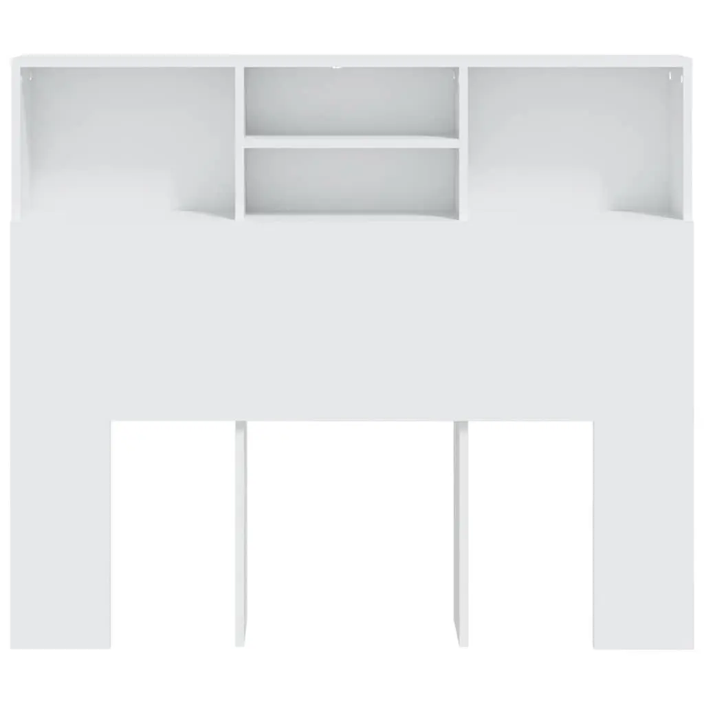 Headboard Cabinet White 120cm Bedroom Wall Storage Organiser