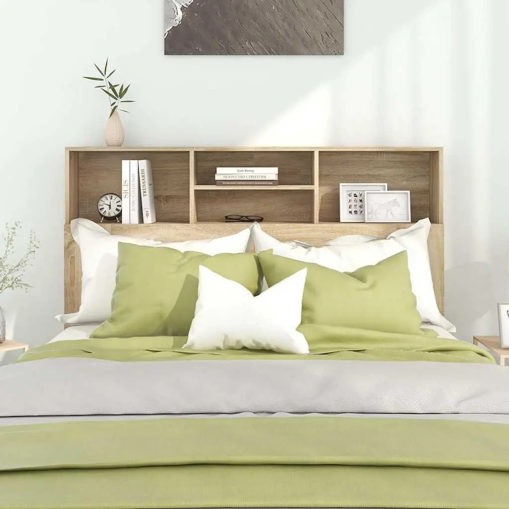 Wall-Mounted Headboard Cabinet Storage Organiser 140 x 19 x 103.5 cm Brown