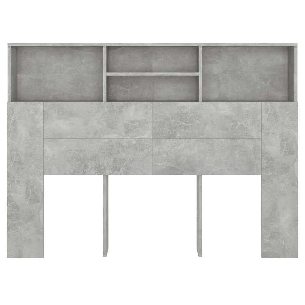 140cm Grey Headboard Cabinet with Storage