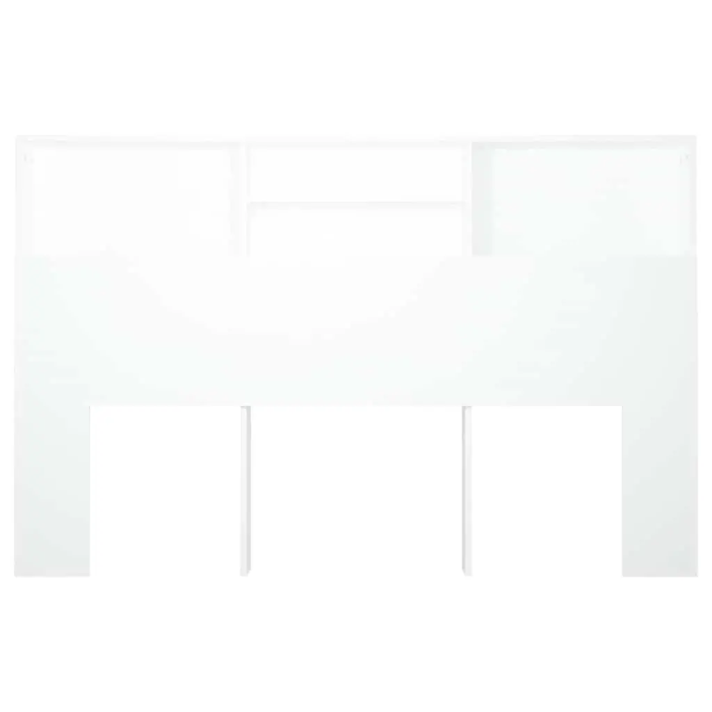 Headboard Cabinet White 160cm Wall-Mount Bedroom Storage Bookcase
