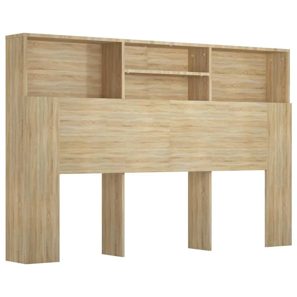 Headboard Cabinet Storage Brown 160cm Wall Mount Bedroom Furniture