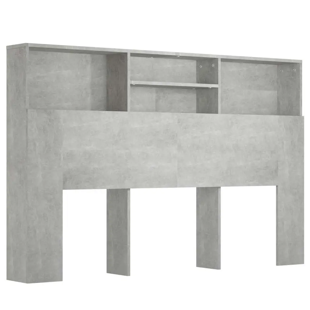 Grey Wall-Mounted Headboard Cabinet for Bedrooms
