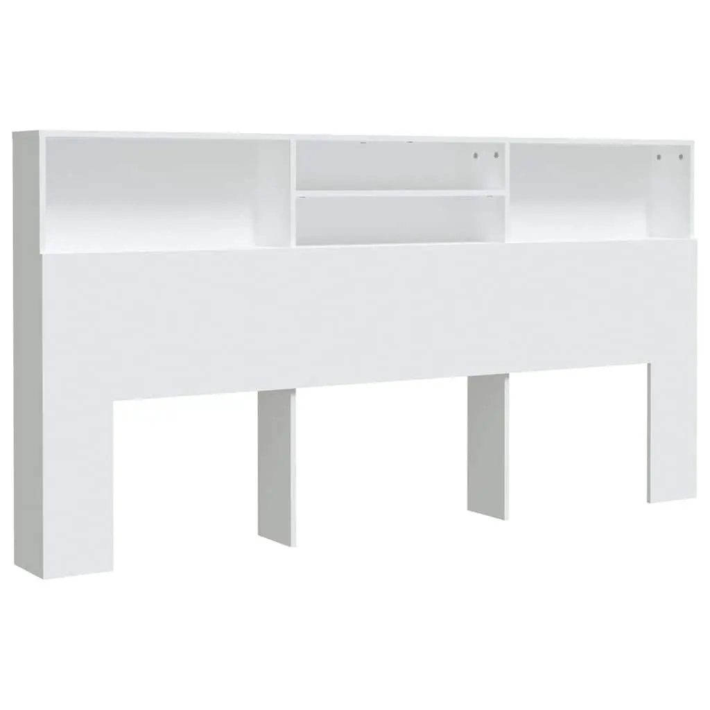 Headboard Cabinet Storage 200 cm White Wall-Mounted Bedroom Furniture