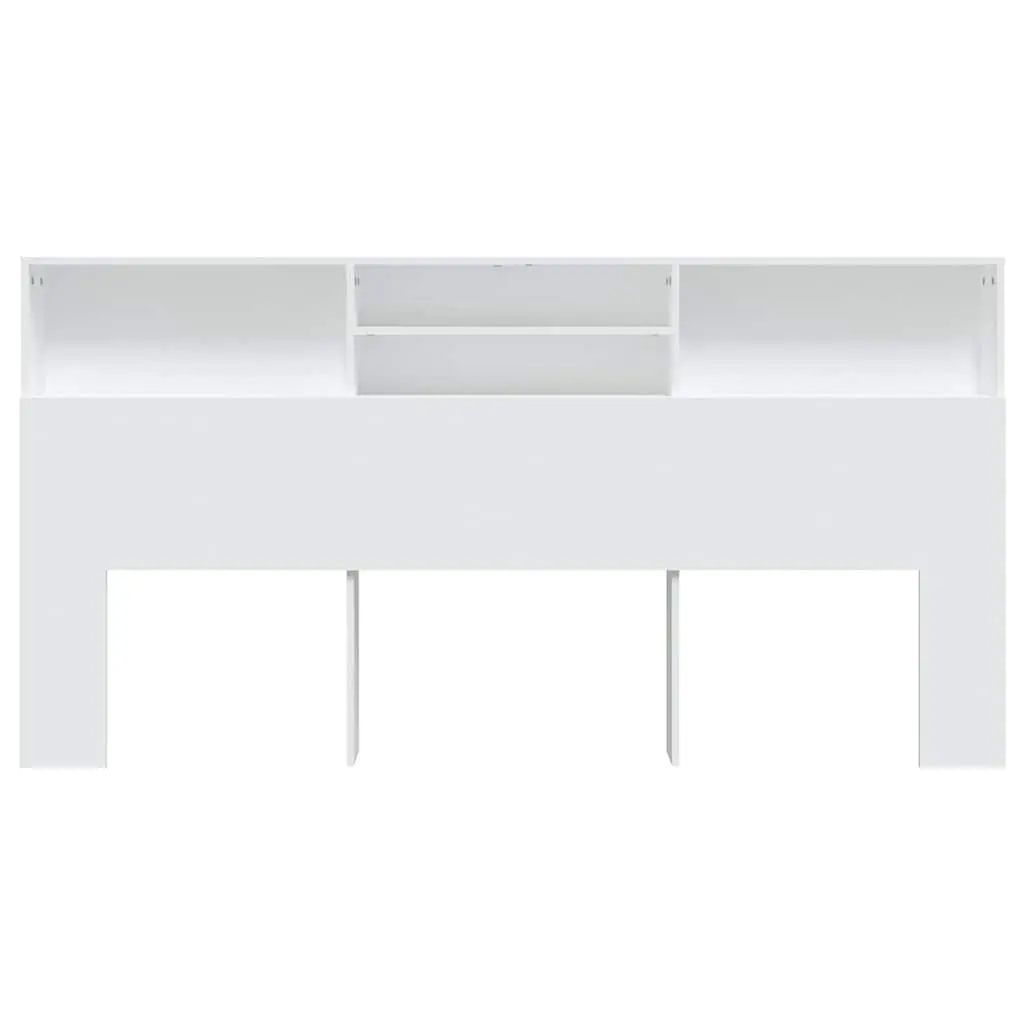 Headboard Cabinet Storage 200 cm White Wall-Mounted Bedroom Furniture
