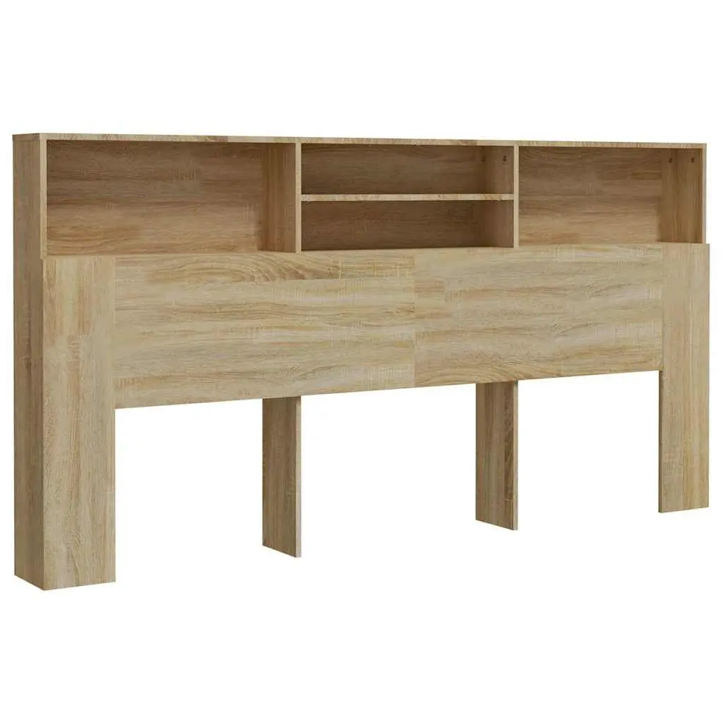 Headboard Cabinet Bedroom Storage 200cm Brown Sonoma Oak