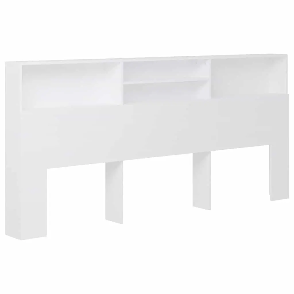 Headboard Cabinet Storage 220 cm White Wall Mounted Bedroom Furniture