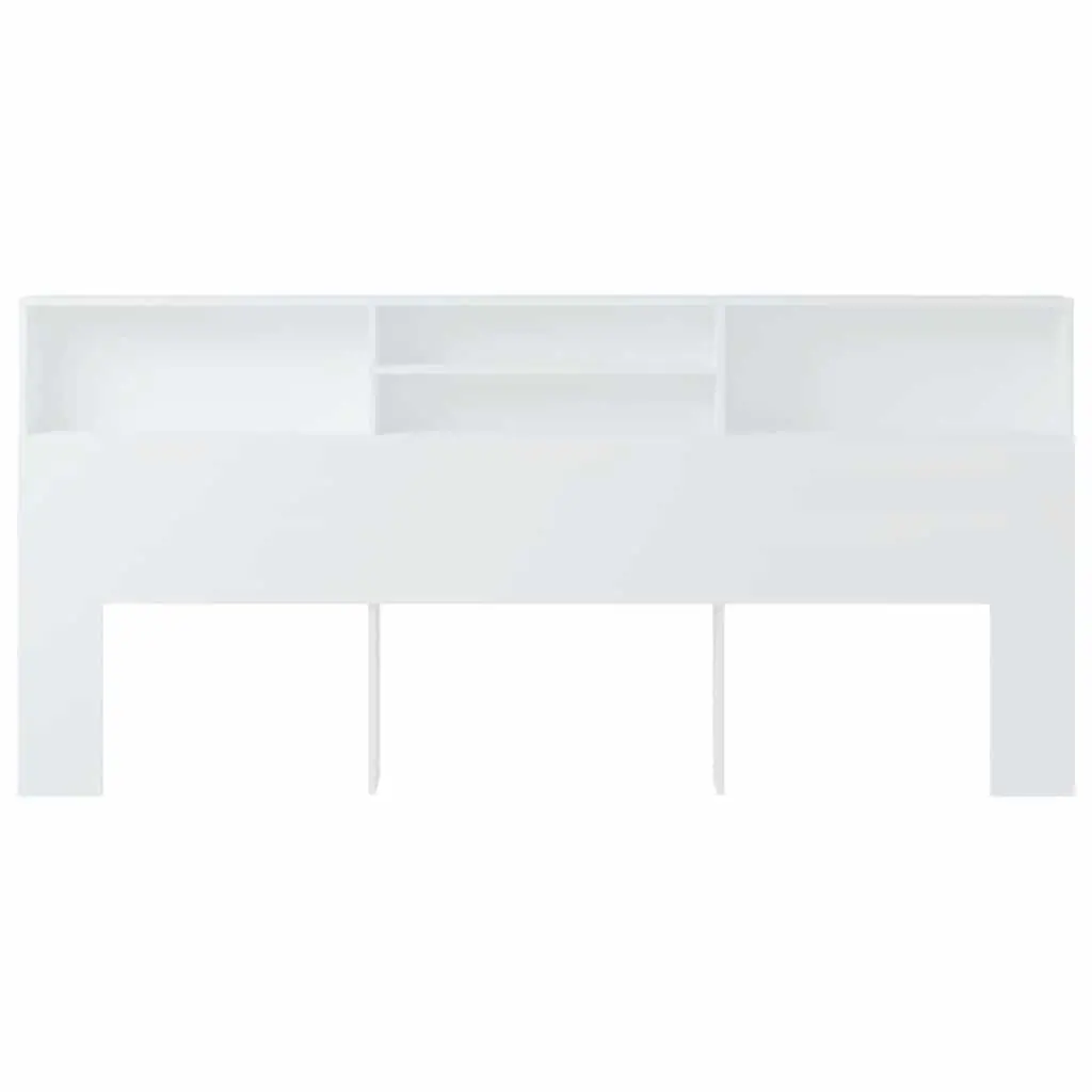 Headboard Cabinet Storage 220 cm White Wall Mounted Bedroom Furniture