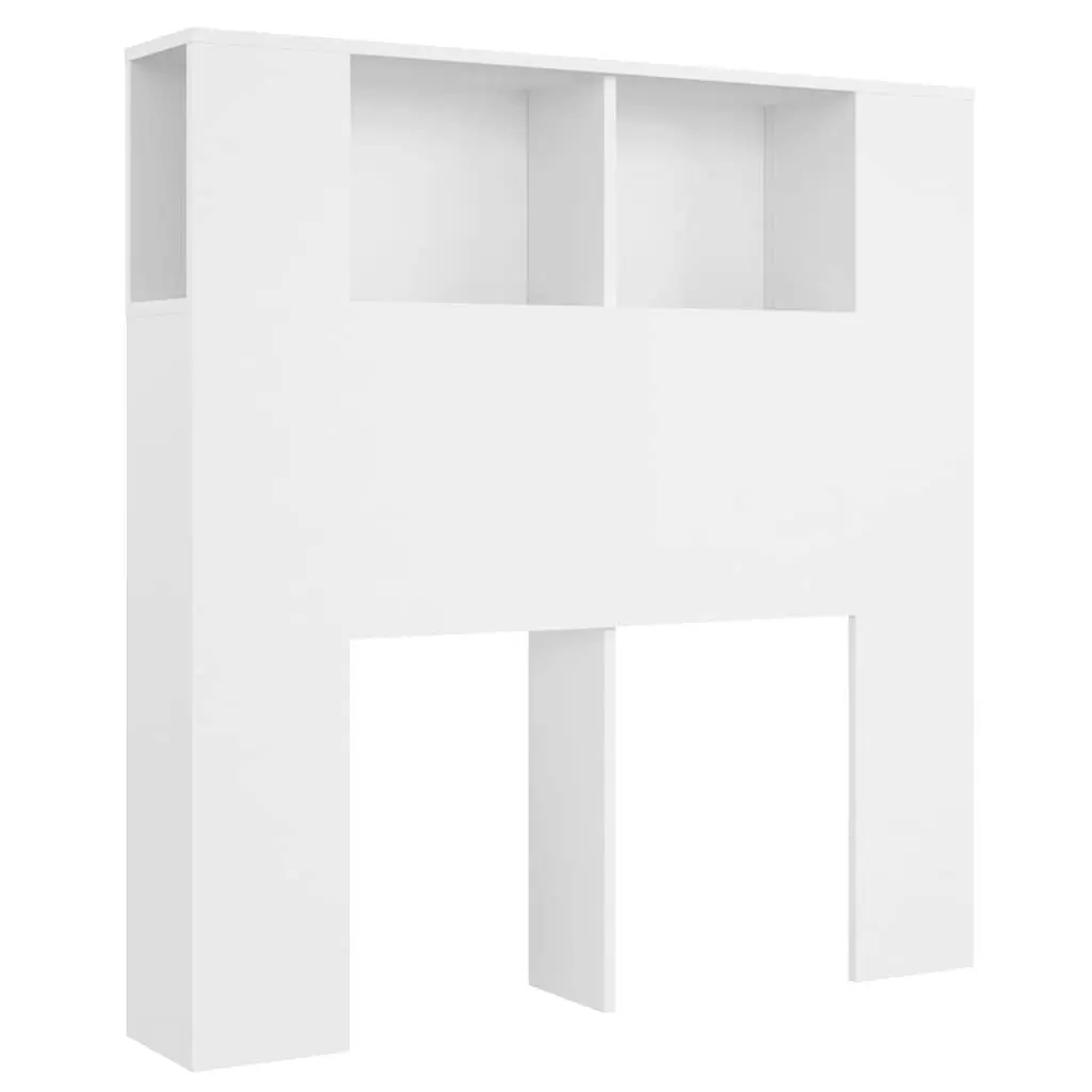 White Headboard Cabinet with Storage Options