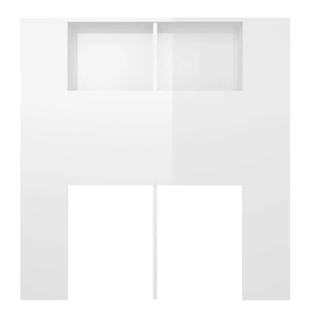 Headboard Cabinet Storage Wall-Mounted 100cm White High Gloss