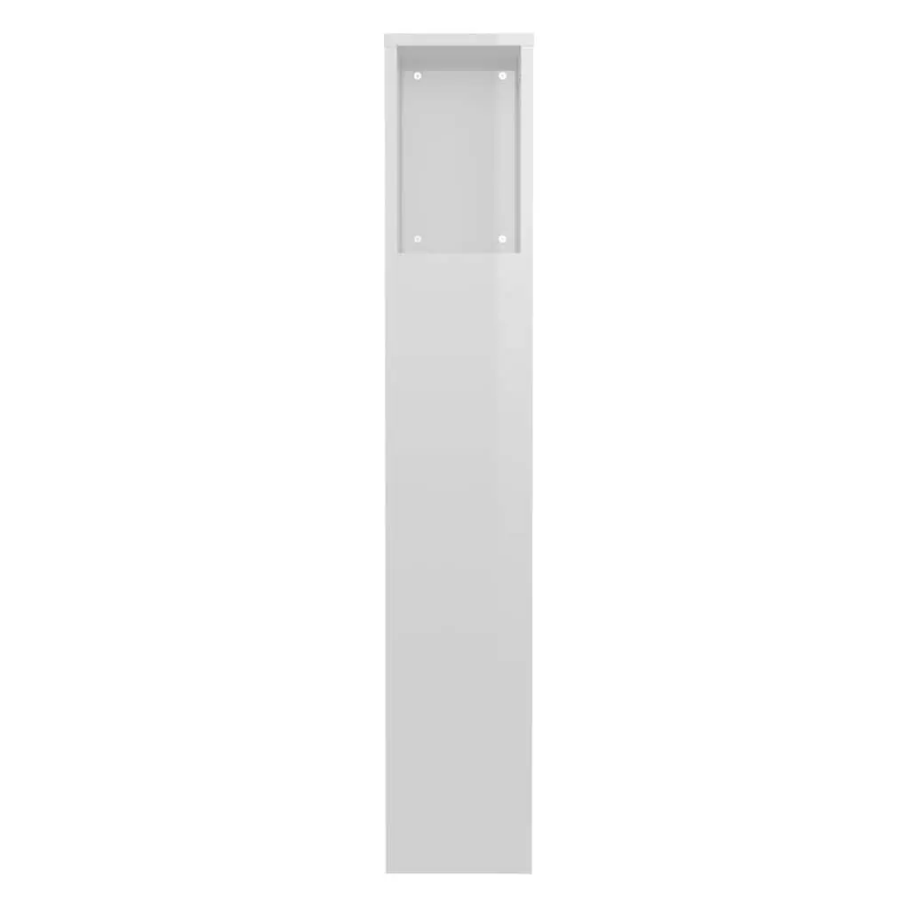 Headboard Cabinet Storage Wall-Mounted 100cm White High Gloss