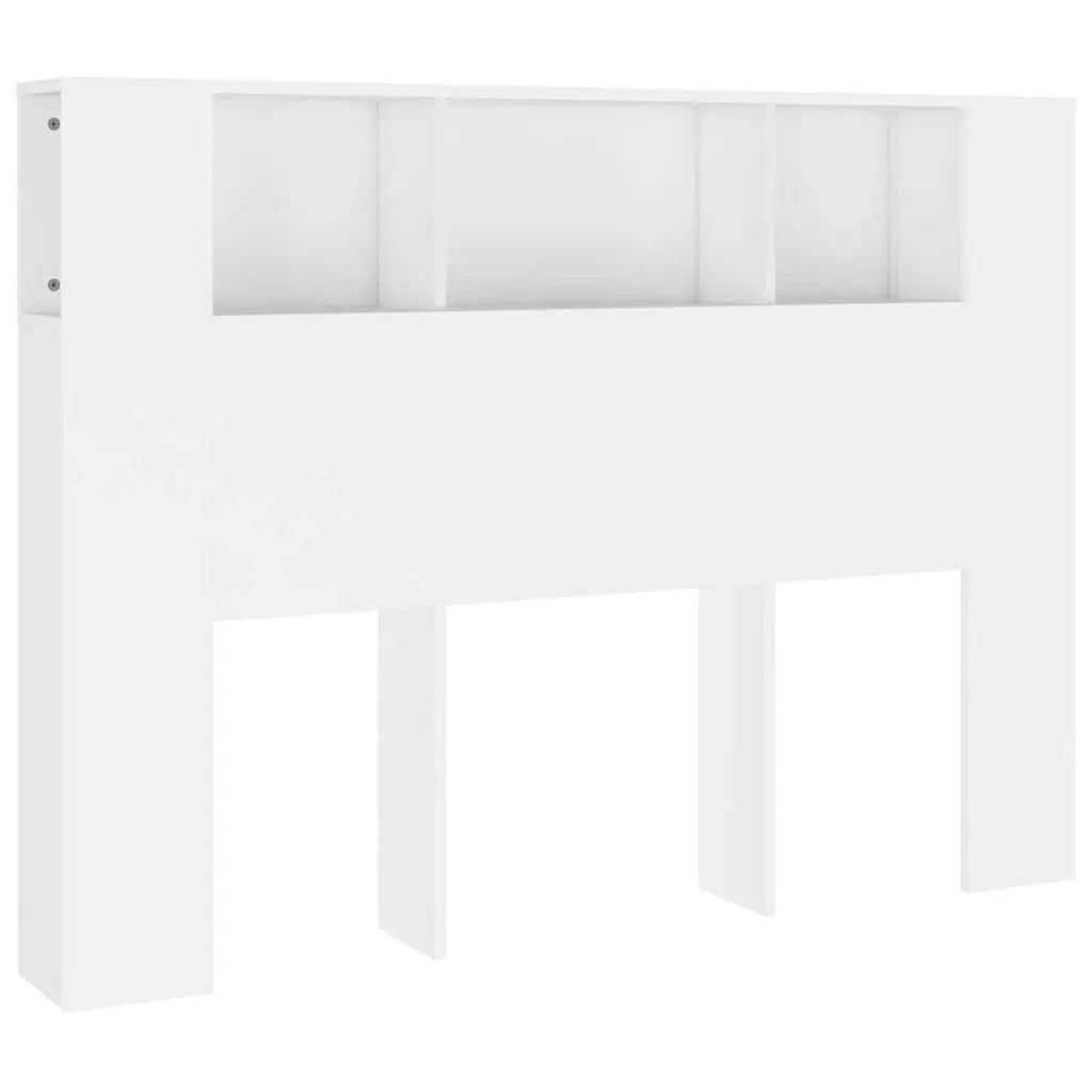 Headboard Cabinet Storage 140cm Wall Mount White