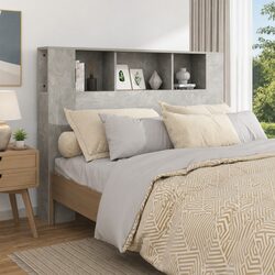 Grey Wall-Mounted Headboard Cabinet for Practical Storage