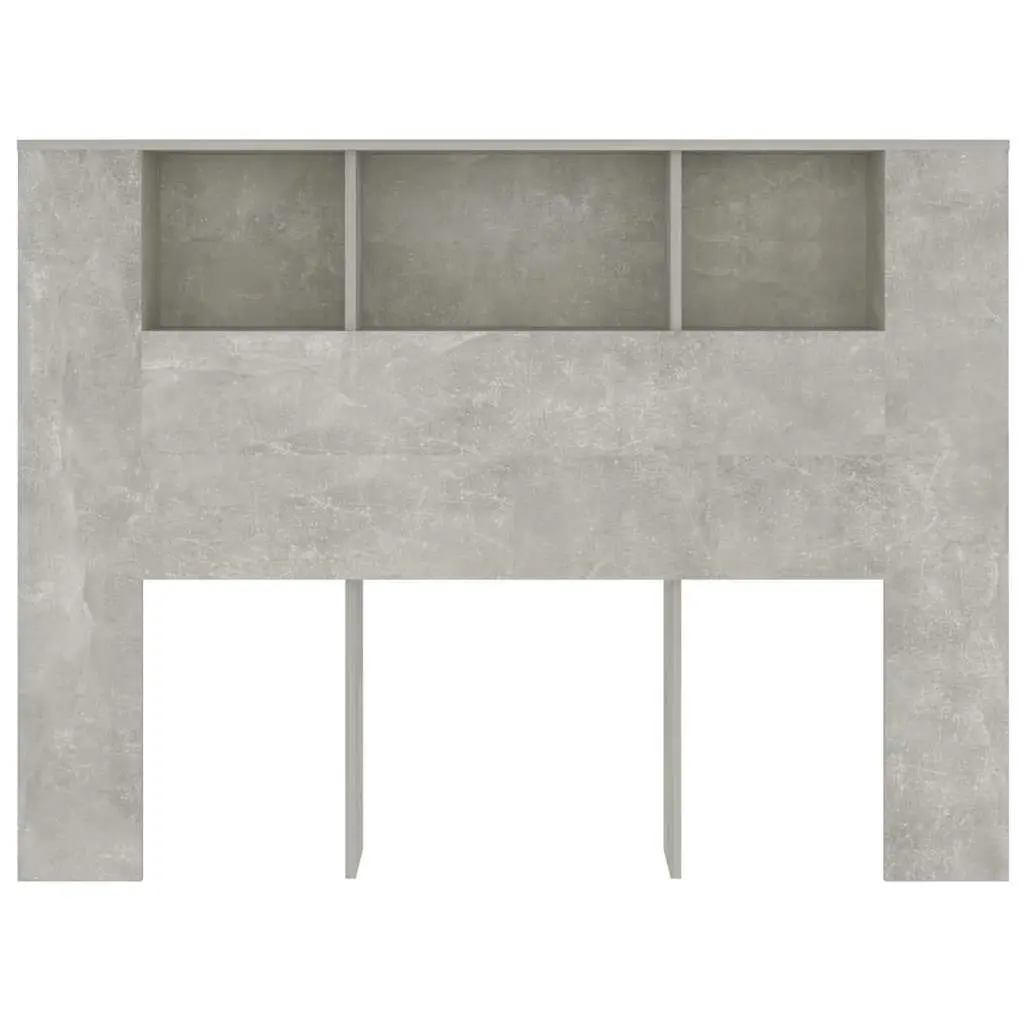 Headboard Cabinet Grey Wall Mount Storage Bed Bookcase Bedroom Furniture 140cm