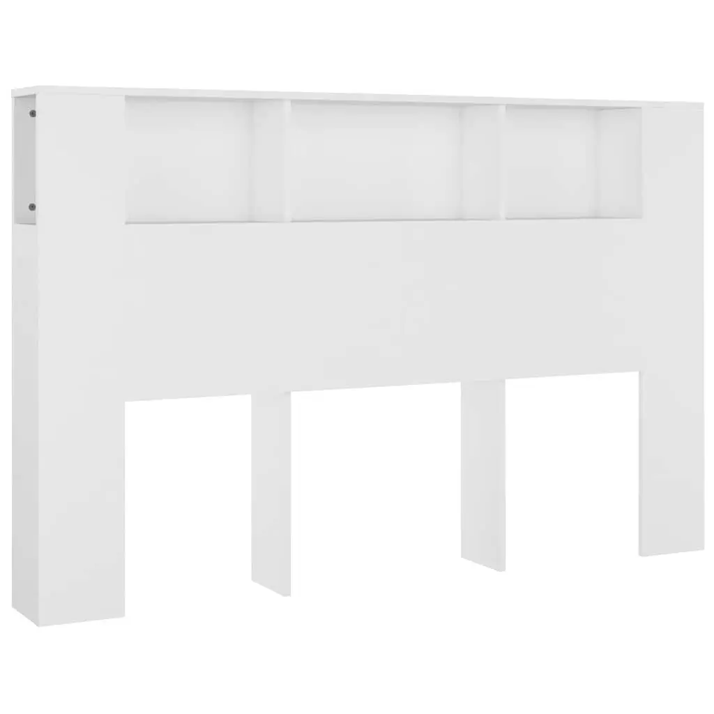 Headboard Cabinet White Wall-Mounted Bedroom Storage Bookcase Organiser 160cm