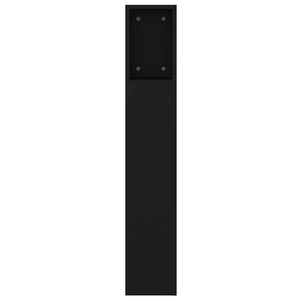 Headboard Cabinet Black 160cm Wall-Mounted Bedroom Storage Bookcase