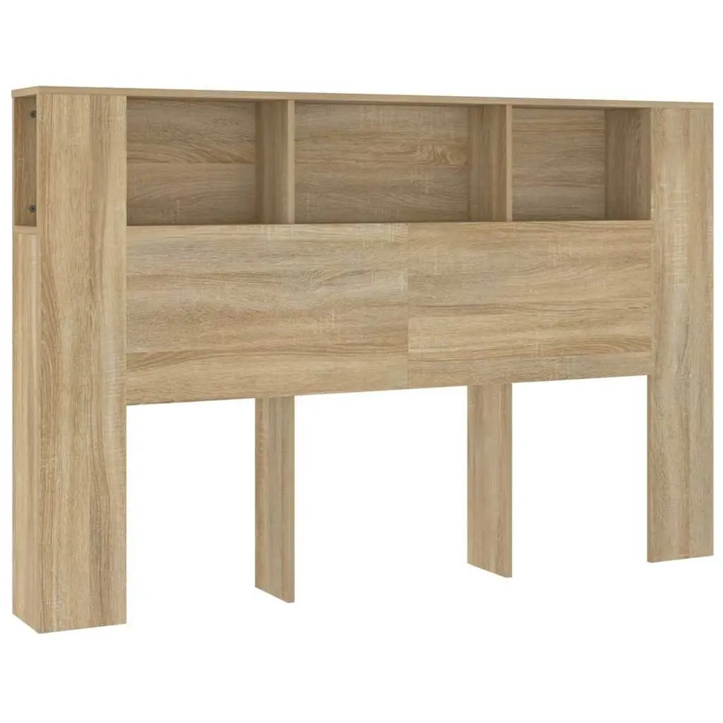 Headboard Cabinet Storage 160 cm Brown Engineered Wood
