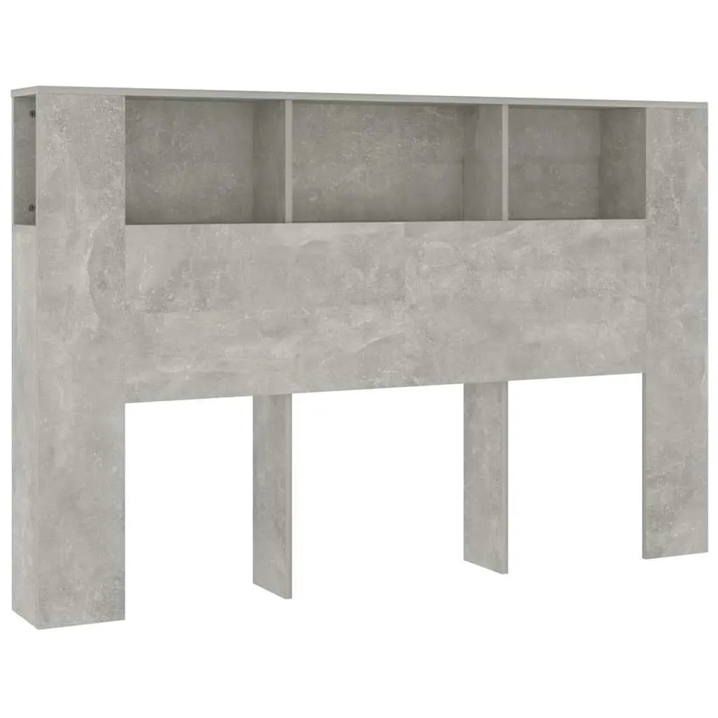 Grey Headboard Cabinet with Five Compartments