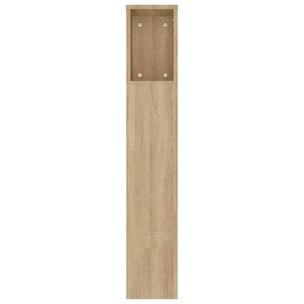 Headboard Cabinet with Storage Compartments Brown Wall-Mounted Bedroom