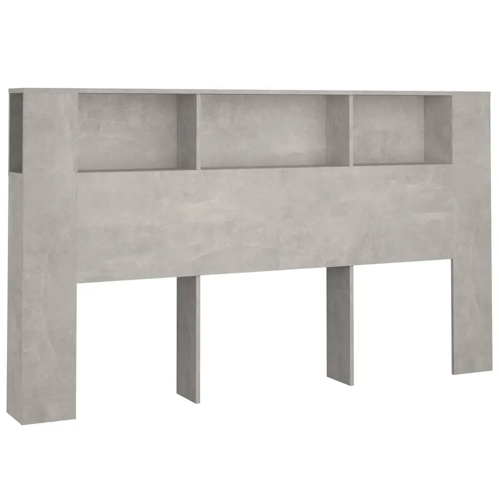Headboard Cabinet Grey 180cm Wall-Mounted Storage Bedroom Furniture Bedside