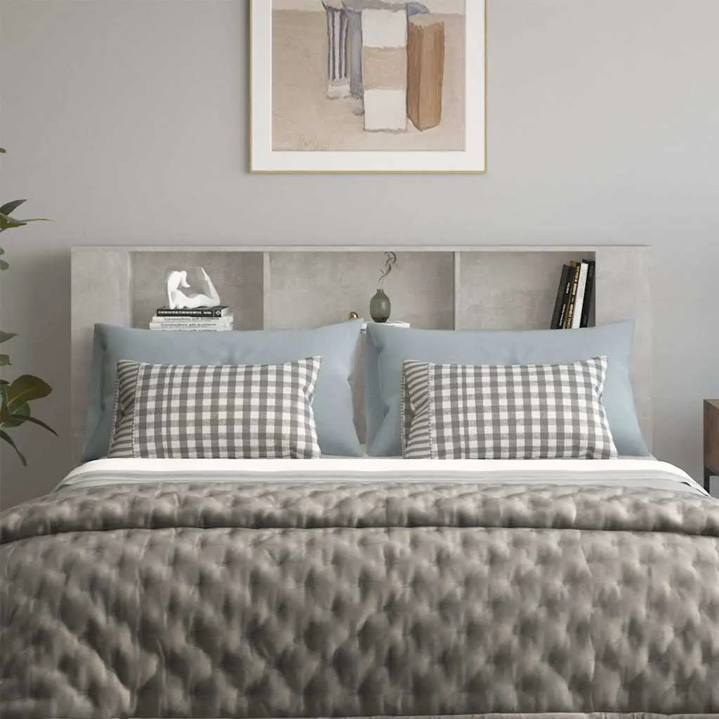 Headboard Cabinet Grey 180cm Wall-Mounted Storage Bedroom Furniture Bedside
