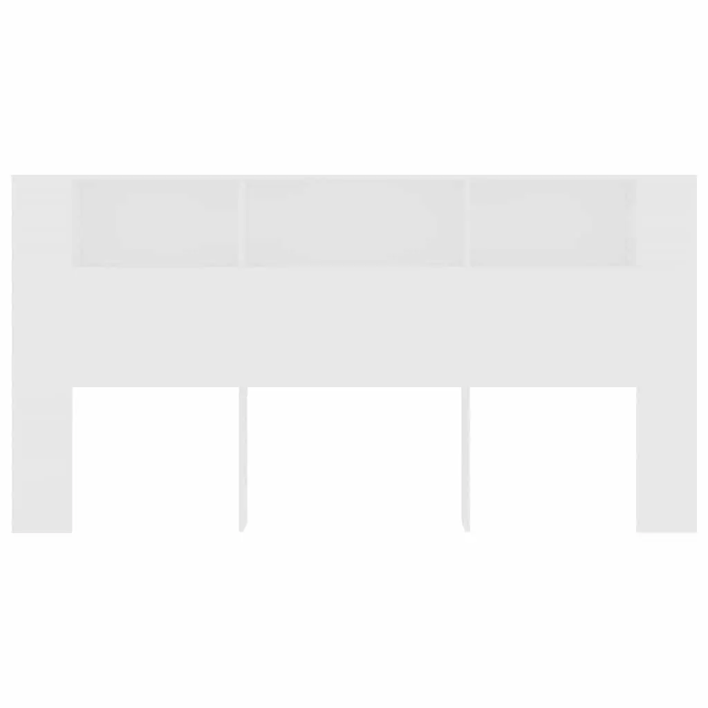 Headboard Cabinet Storage Organiser 200cm White Bedroom Furniture Unit