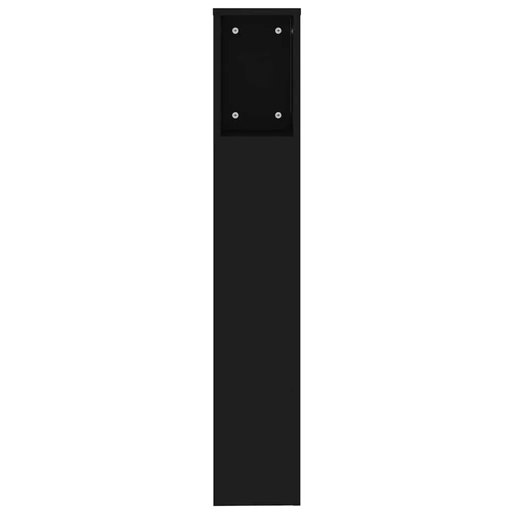 Headboard Cabinet Storage Wall-Mount 200cm Black