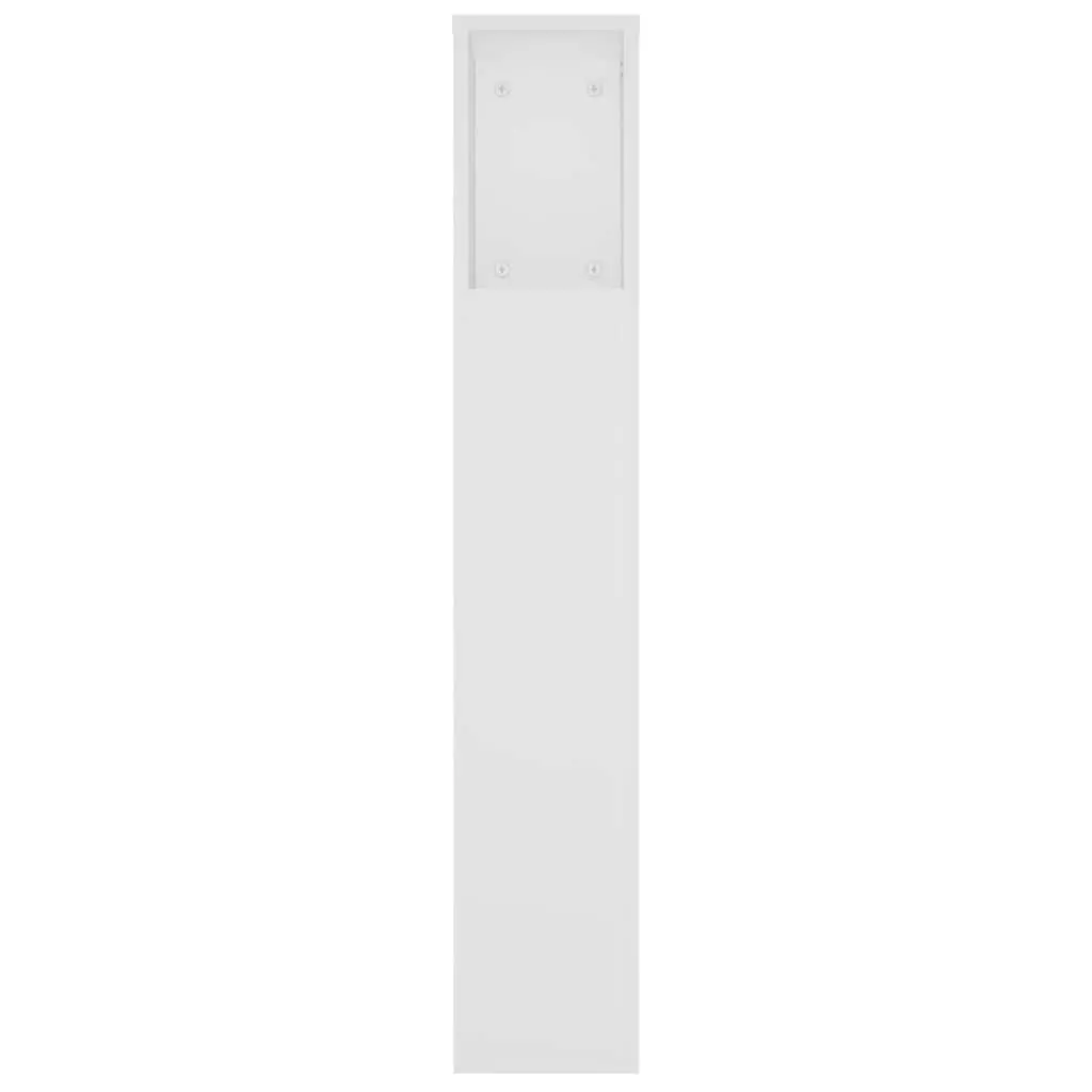 Headboard Cabinet White 220cm Bedroom Storage Unit with Wall Attachment