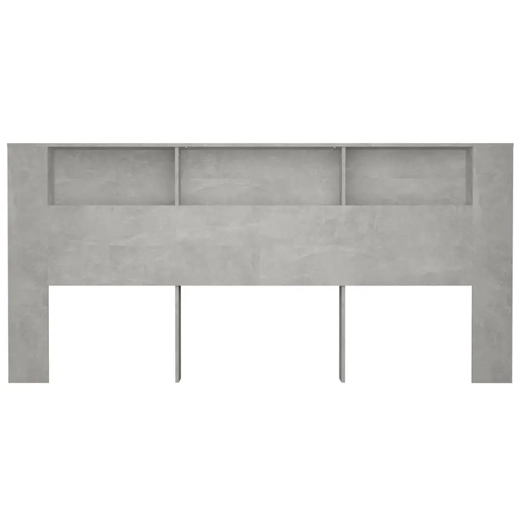 Headboard Cabinet Storage 220cm Grey Wall-Mounted Bedroom Furniture