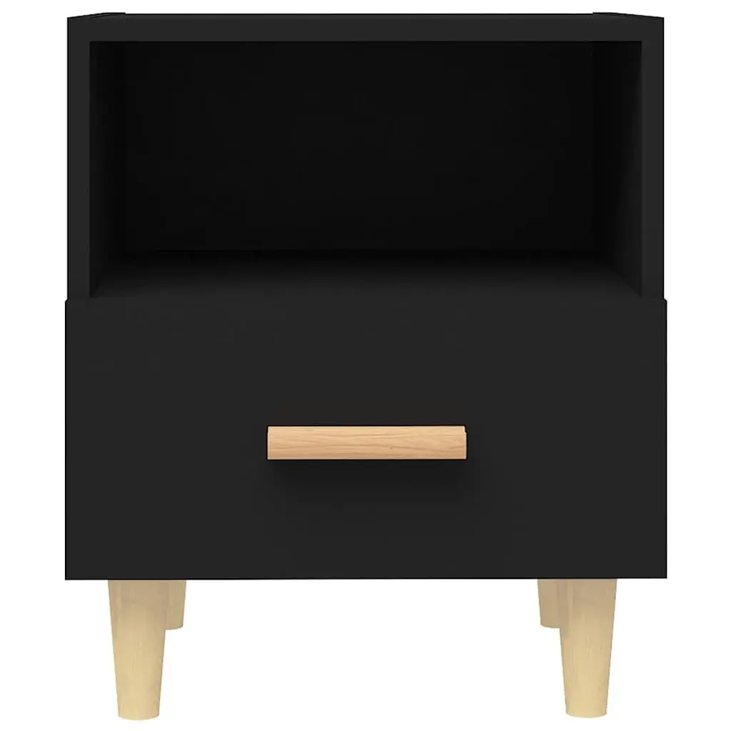 Bedside Cabinets 2 pcs Black Scandinavian Bedroom Storage Nightstand Tables