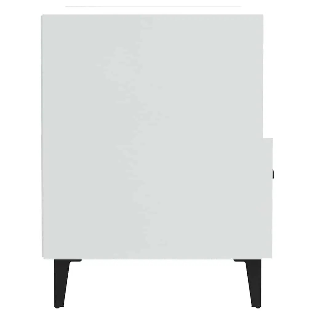 Bedside Cabinets 2 pcs Storage Nightstand 1 Drawer 1 Shelf High Gloss White Engineered Wood