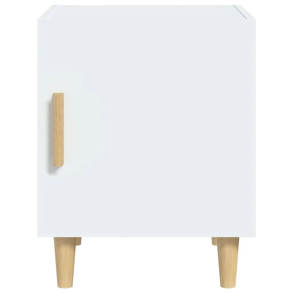 Bedside Cabinet White Engineered Wood Nightstand Storage Table 1 Door 2 Piece