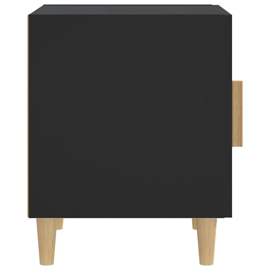 Bedside Cabinet 2 Pieces Black Storage Nightstand Table Bedroom Furniture